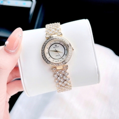 Royal Crown Mặt Trắng |Nữ Giới |Vàng Gold |Dây Kim Loại Đính Đá |Máy Pin (Quartz) |Size 30mm