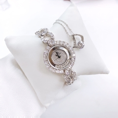Royal Crown Mặt Tròn |Nữ Giới |Silver |Lắc Tay Đính Đá Trái Tim Trắng |Máy Pin (Quartz) |Size 33mm