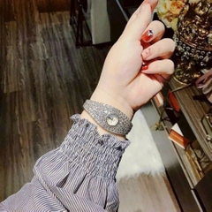 Royal Crown Mặt Tròn |Nữ Giới |Silver |Vòng Tay Full Đá Swarovski |Máy Pin (Quartz) |Size 34mm