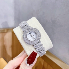Royal Crown Mặt Tròn Trắng |Nữ Giới |Đính Đá |Vòng Tay Silver |Máy Pin (Quartz) |Size 34mm