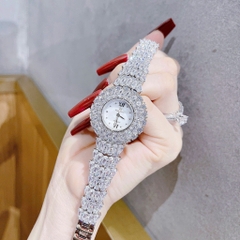 Royal Crown Mặt Tròn Trắng |Nữ Giới |Đính Đá |Vòng Tay Silver |Máy Pin (Quartz) |Size 34mm