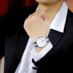 Burberry Honey Check |Nam Giới |Trắng Silver |Dây Vải Sọc |Máy Pin (Quartz) |Size 40mm