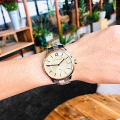 Burberry Honey Check |Nam Giới |Vàng Gold |Dây Vải Sọc |Máy Pin (Quartz) |Size 40mm