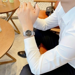 Burberry The City |Nam Giới |Mặt Đen |Dây Kim Loại Trắng Silver |Máy Pin (Quartz) |Size 40mm