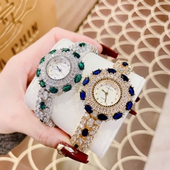 Versace Bông Hoa Tuyết |Nữ Giới |Đính Đá Xanh Lá |Lắc Tay Silver |Máy Pin (Quartz) |Size 36mm