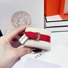 Versace Couture |Nữ Giới |Mặt Chữ Nhật Trắng |Vàng Gold |Dây Da Đỏ |Máy Pin (Quartz) |Size 30x38mm