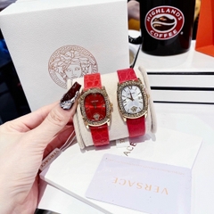 Versace Couture |Nữ Giới |Mặt Chữ Nhật Trắng |Vàng Gold |Dây Da Đỏ |Máy Pin (Quartz) |Size 30x38mm