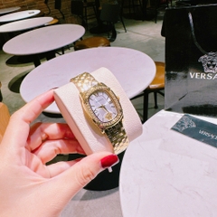 Versace Couture |Nữ Giới |Mặt Chữ Nhật Trắng |Dây Kim Loại Vàng Gold |Máy Pin (Quartz) |Size 30x38mm