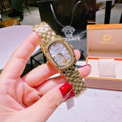 Versace Couture |Nữ Giới |Mặt Chữ Nhật Trắng |Dây Kim Loại Vàng Gold |Máy Pin (Quartz) |Size 30x38mm