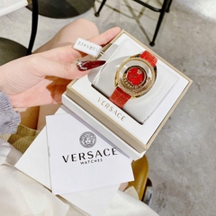 Versace Đá Rơi |Nữ Giới |Vàng Gold |Dây Da Màu Đỏ |Máy Pin (Quartz) |Size 36mm