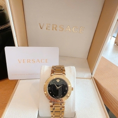 Versace Daphnis |Nữ Giới |Mặt Đen |Dây Kim Loại Vàng Gold |Máy Pin (Quartz) |Size 35mm