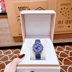 Versace Daphnis |Nữ Giới |Mặt Tròn |Silver |Dây Da Xanh Dương |Máy Pin (Quartz) |Size 35mm