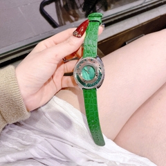 Versace Destiny |Nữ Giới |Đính Đá Xanh |Dây Da Xanh Lá |Máy Pin (Quartz) |Size 36mm