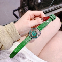 Versace Destiny |Nữ Giới |Đính Đá Xanh |Dây Da Xanh Lá |Máy Pin (Quartz) |Size 36mm