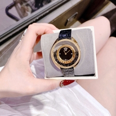 Versace Đính Đá Đen |Nữ Giới |Vàng Gold |Dây Da |Máy Pin (Quartz) |Size 36mm