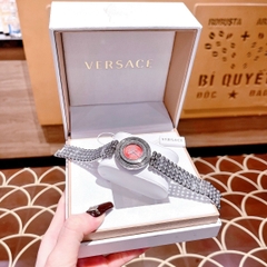 Versace Eon 2 Vòng Xoay |Nữ Giới |Mặt Tròn Đỏ |Dây Kim Loại Silver |Máy Pin (Quartz) |Size 33mm