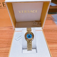 Versace Eon Mặt Xoay 360 Độ |Nữ Giới |Xanh Dương |Dây Kim Loại Vàng Gold |Máy Pin (Quartz) |Size 33mm