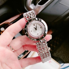 Versace Eon Pour Femmes |Nữ Giới |Mặt Trắng |Xoay 360 Độ |Dây Kim Loại Silver |Máy Pin (Quartz) |Size 33mm
