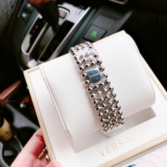 Versace Eon Pour Femmes |Nữ Giới |Mặt Trắng |Xoay 360 Độ |Dây Kim Loại Silver |Máy Pin (Quartz) |Size 33mm