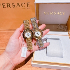Versace Eon Mop |Nữ Giới |Mặt Trắng |Xoay 360 Độ |Dây Kim Loại Vàng Gold |Máy Pin (Quartz) |Size 33mm