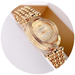 Versace Eon Mother Of Pearl |Nữ Giới |Mặt Xoay |Dây Kim Loại Vàng Gold |Máy Pin (Quartz) |Size 33mm