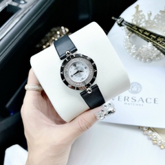 Versace Eon |Nữ Giới |Mặt Trắng Xoay |Silver |Dây Da Đen |Máy Pin (Quartz) |Size 33mm