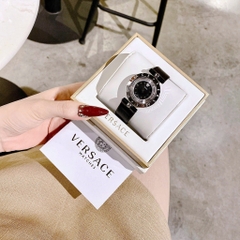 Versace Eon |Nữ Giới |Mặt Tròn Xoay |Silver |Dây Da Đen |Máy Pin (Quartz) |Size 33mm