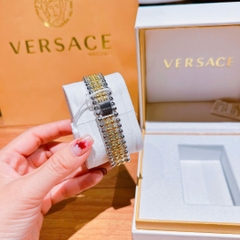 Versace Eon Pour Femmes |Nữ Giới |Mặt Đỏ |Dây Kim Loại Demi Vàng |Máy Pin (Quartz) |Size 33mm