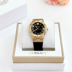 Versace Greca Logo |Nữ Giới |Vàng Gold |Dây Da Màu Đen |Máy Pin (Quartz) |Size 38mm