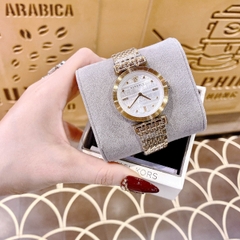 Versace Greca Flourish Petite |Nữ Giới |Mặt Trắng |Dây Kim Loại Vàng Gold |Máy Pin (Quartz) |Size 35mm