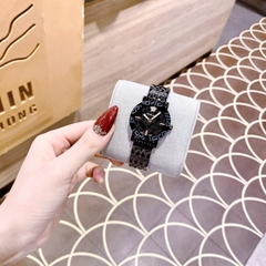 Versace Greca Glass Bracelet |Nữ Giới |Dây Kim Loại Full Đen |Máy Pin (Quartz) |Size 32mm