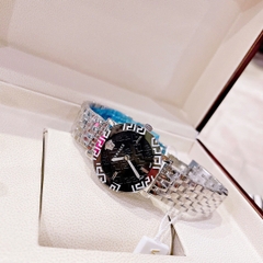 Versace Greca Glass Bracelet |Nữ Giới |Mặt Đen |Dây Kim Loại Silver |Máy Pin (Quartz) |Size 32mm