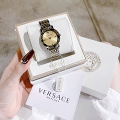 Versace Greca Glass Bracelet |Nữ Giới |Mặt Vàng |Dây Kim Loại Demi |Máy Pin (Quartz) |Size 32mm