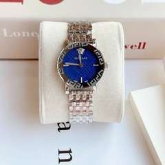 Versace Greca Glass Bracelet |Nữ Giới |Xanh Dương |Dây Kim Loại Silver |Máy Pin (Quartz) |Size 32mm