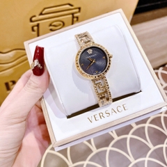 Versace Greca Goddess |Nữ Giới |Mặt Đen |Dây Kim Loại Vàng Gold |Máy Pin (Quartz) |Size 28mm