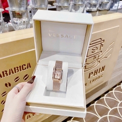 Versace Greca Icon |Nữ Giới |Mặt Chữ Nhật |Đính Đá |Dây Mesh Lưới Rose Gold |Máy Pin (Quartz) |Size 21x39mm