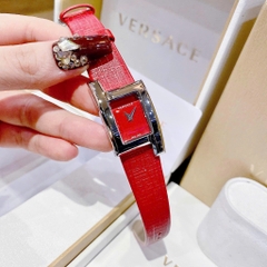 Versace Greca Icon |Nữ Giới |Mặt Chữ Nhật |Silver |Dây Da Đỏ |Máy Pin (Quartz) |Size 21x39mm