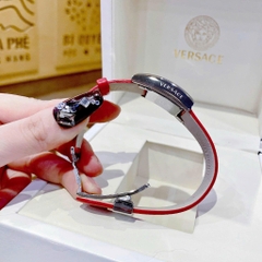 Versace Greca Icon |Nữ Giới |Mặt Chữ Nhật |Silver |Dây Da Đỏ |Máy Pin (Quartz) |Size 21x39mm