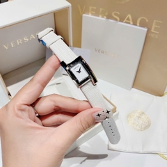 Versace Greca Icon |Nữ Giới |Mặt Chữ Nhật |Silver |Dây Da Trắng |Máy Pin (Quartz) |Size 21x39mm