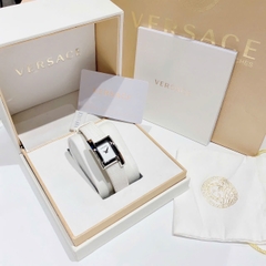 Versace Greca Icon |Nữ Giới |Mặt Chữ Nhật |Silver |Dây Da Trắng |Máy Pin (Quartz) |Size 21x39mm
