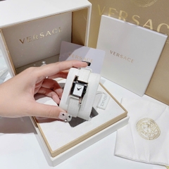Versace Greca Icon |Nữ Giới |Mặt Chữ Nhật |Silver |Dây Da Trắng |Máy Pin (Quartz) |Size 21x39mm