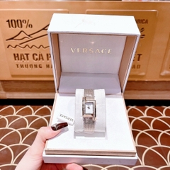 Versace Greca Icon |Nữ Giới |Mặt Chữ Nhật Trắng |Đính Đá |Dây Lưới Rose Gold |Máy Pin (Quartz) |Size 21x39mm
