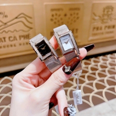 Versace Greca Icon |Nữ Giới |Mặt Chữ Nhật Trắng |Đính Đá |Dây Lưới Rose Gold |Máy Pin (Quartz) |Size 21x39mm