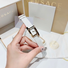 Versace Greca Icon |Nữ Giới |Mặt Chữ Nhật |Vàng Gold |Dây Da Trắng |Máy Pin (Quartz) |Size 21x39mm