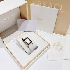 Versace Greca Icon |Nữ Giới |Mặt Chữ Nhật |Vàng Gold |Dây Da Trắng |Máy Pin (Quartz) |Size 21x39mm