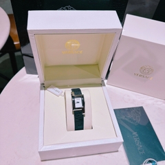 Versace Greca Icon |Nữ Giới |Mặt Chữ Nhật Trắng |Silver |Dây Da Đen |Máy Pin (Quartz) |Size 21x39mm
