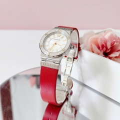 Versace Greca Logo |Nữ Giới |Mặt Trắng |Silver |Dây Da Đỏ |Máy Pin (Quartz) |Size 38mm