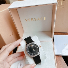 Versace Hellenyium |Nữ Giới |Silver |Dây Da Lộn Màu Đen |Máy Pin (Quartz) |Size 36mm