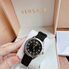 Versace Hellenyium |Nữ Giới |Silver |Dây Da Lộn Màu Đen |Máy Pin (Quartz) |Size 36mm