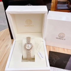 Versace Mặt Khảm Trai |Nữ Giới |Đính Pha Lê |Vòng Tay Vàng Gold |Máy Pin (Quartz) |Size 32mm